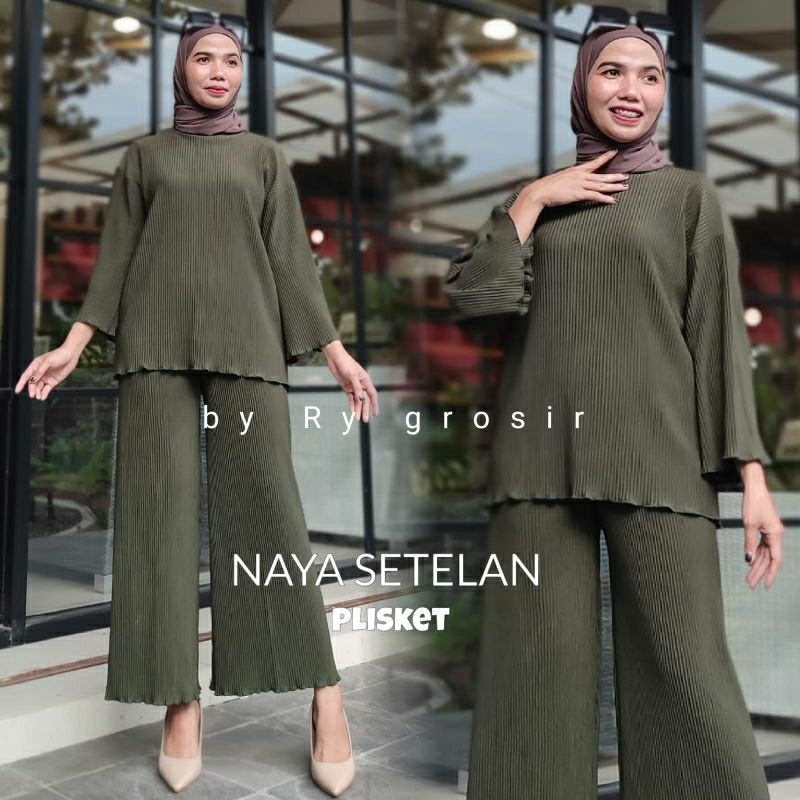 Setelan Wanita  Plisket Nara Kekinian