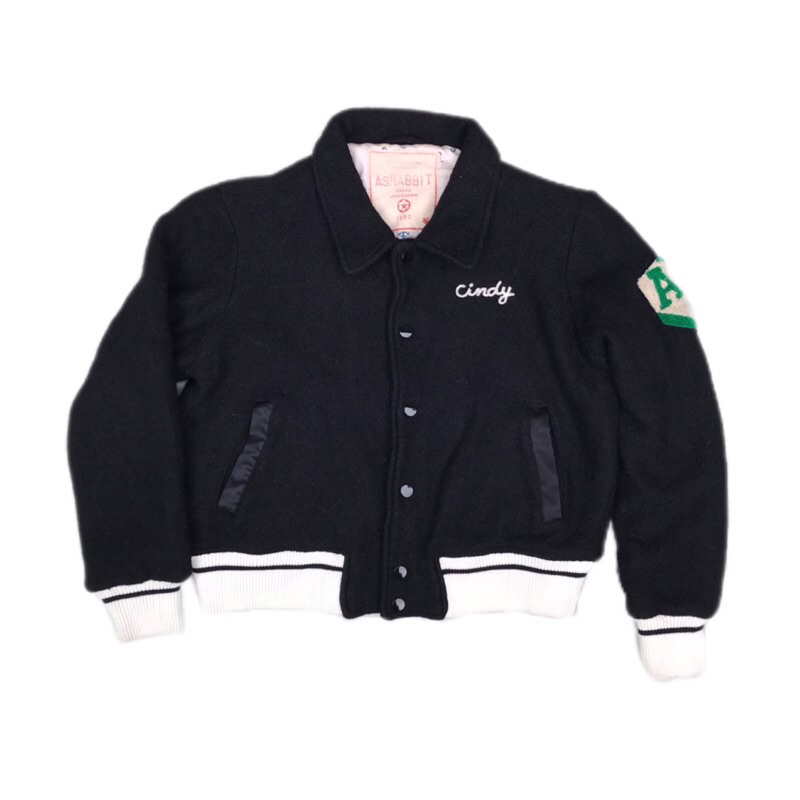 black wol varsity jacket
