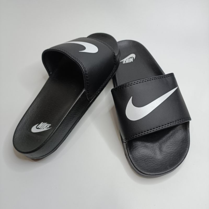Sandal Slop Pria Sandal Slop Wanita Nike Black White