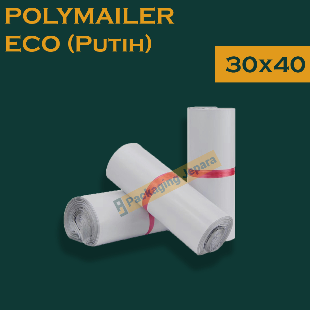 

Polymailer Putih Eco (30x40) Isi 100 Pcs - Polymailer Perekat/Lem