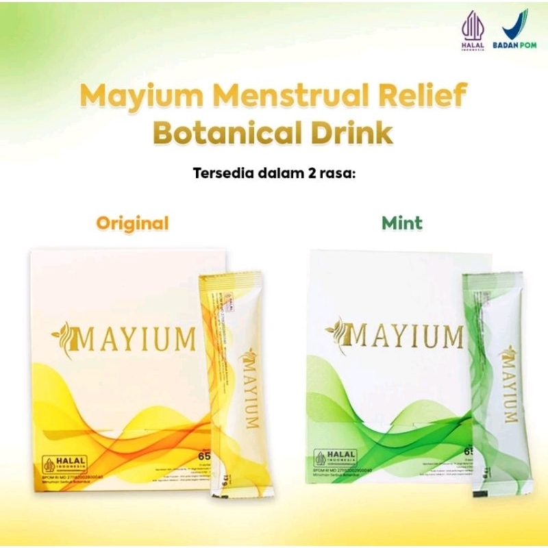 

MAYIUM Menstrual Relief Botanical Drink - Pereda Nyeri Dan Pelancar (Isi 1Box 5Sachet - 100%Ori Garansi Uang Kembali)