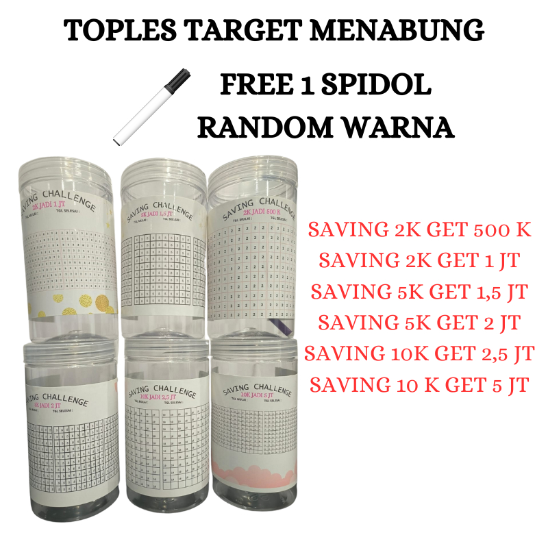 Celengan Viral Tabungan Target Saving Challenge Jar Budgeting Keuangan Financial Planner Jar Botol M