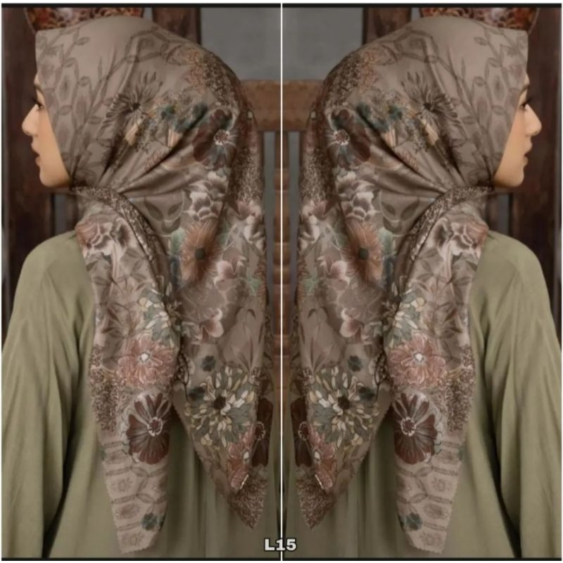 jilbab segi empat motif terbaru premium {motip songket}
