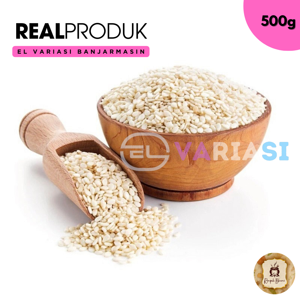 

500g || Biji Wijen Putih / White Sesame Seeds RAW / Biji Wijen Putih Mentah [Premium] By. EL Variasi