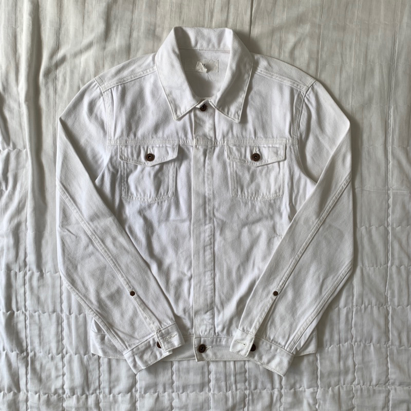 H&M WHITE TRUCKER DENIM