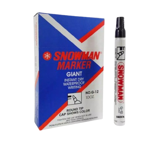 

Spidol Snowman Permanent G-12 Black Pack