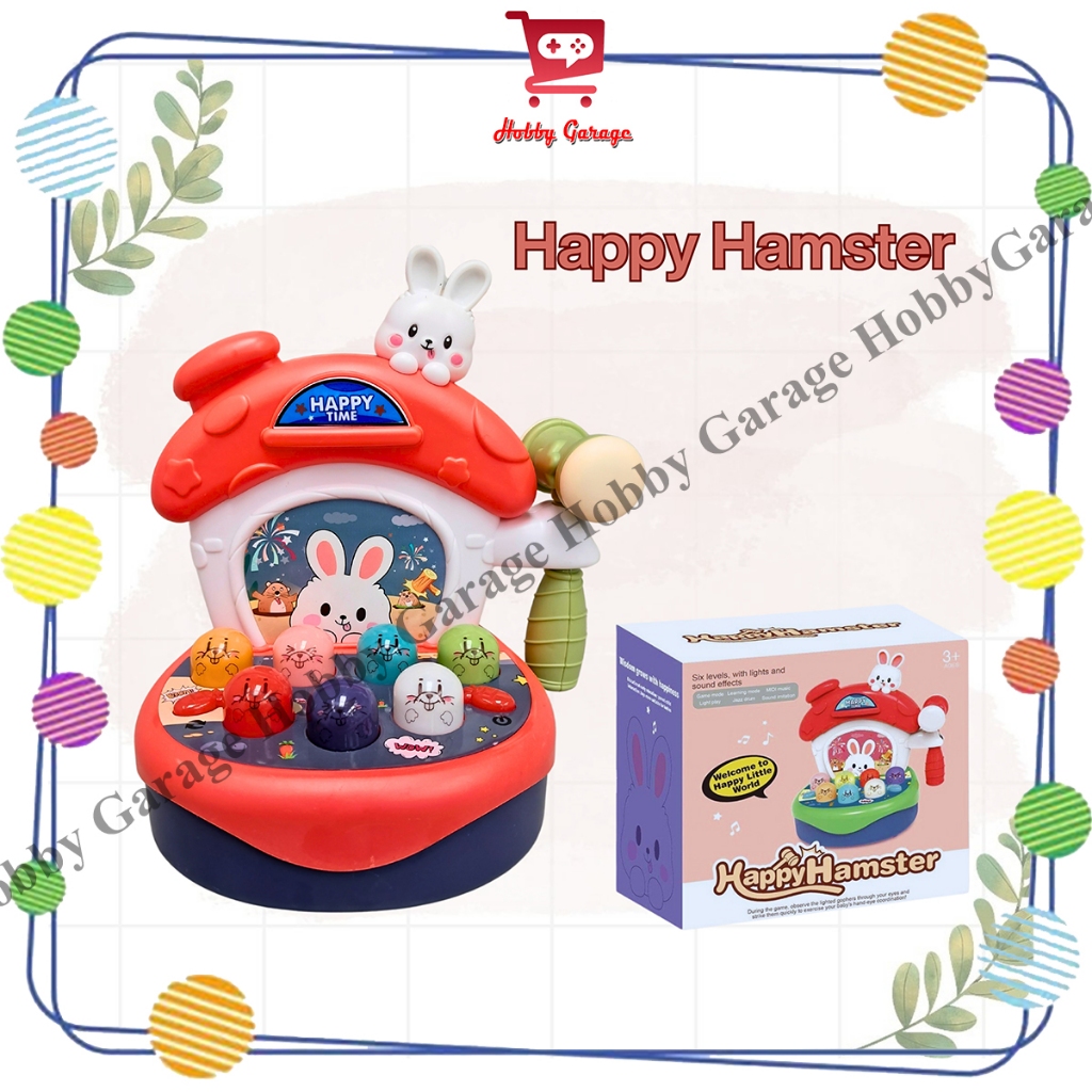JM Indonesia Mainan Pukul Tikus Happy Hamster Whack A Mole Edukasi Anak Musik Lampu