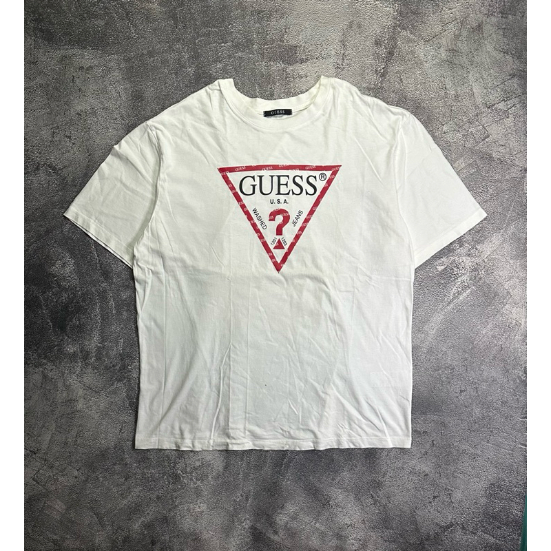 Tshirt Guess Triangle White