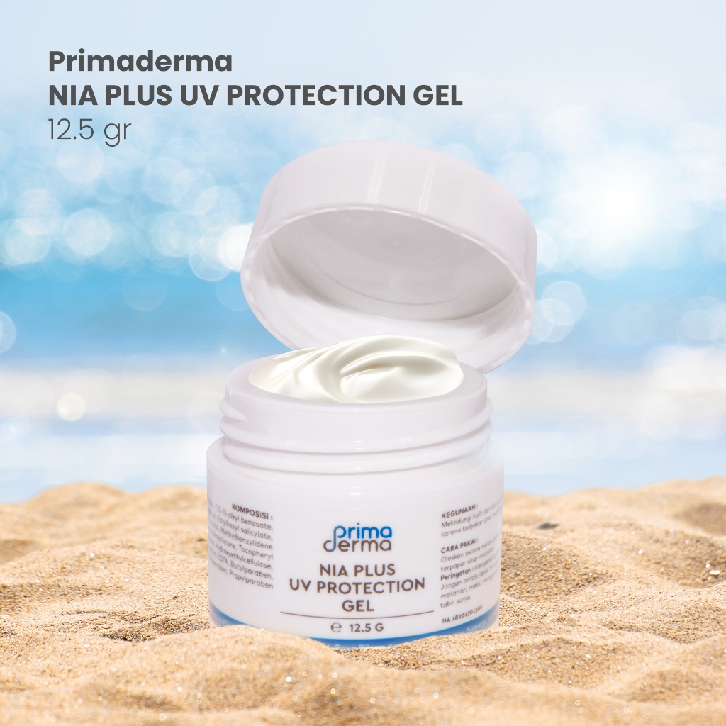 Primaderma Nia Plus UV Protection Gel - Sunscreen Gel mencerahkan kulit dan mengontrol minyak 12.5gr