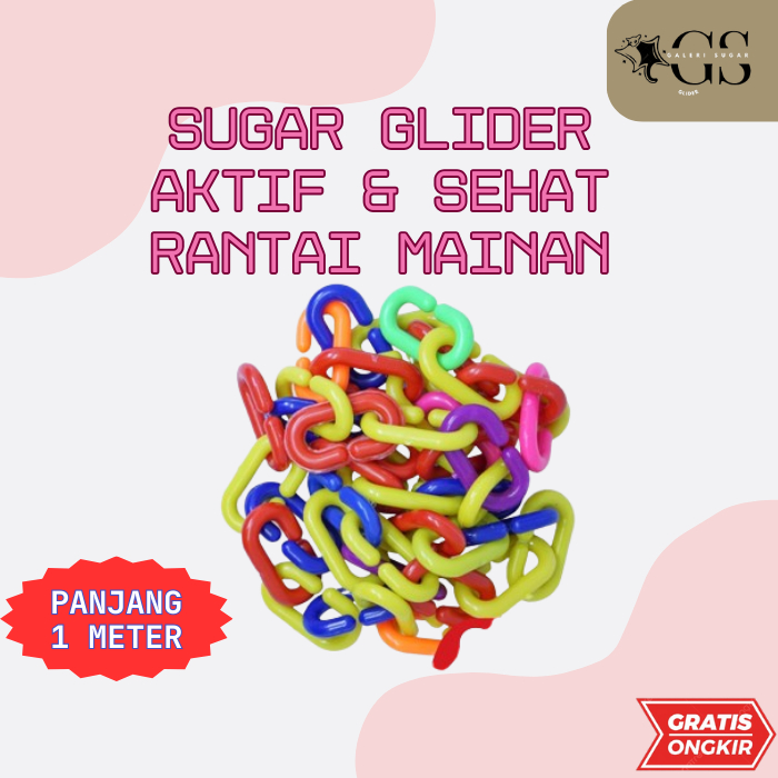 Mainan Rantai Aksesoris Kandang Hewan Sugar Glider Tupai Burung