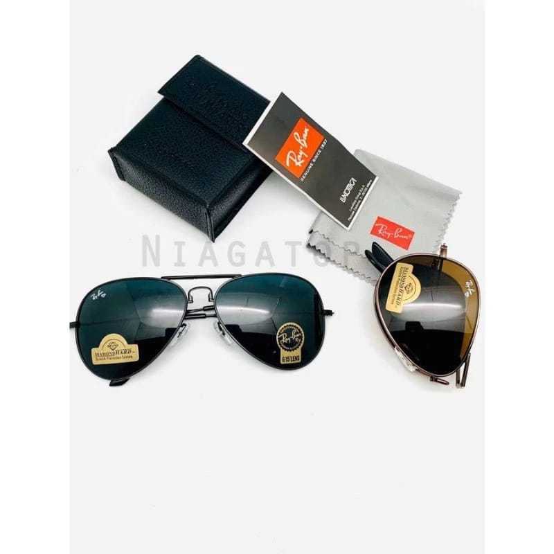 Kacamata Lipat Lensa Kaca Kacamata hitam Pria Folding Aviator