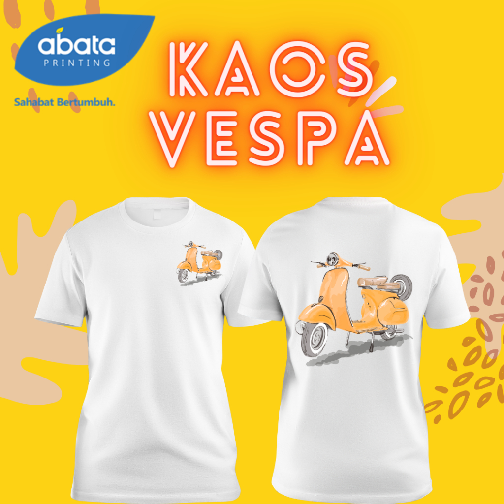 Kaos Distro vespa cotton combed 24s custom murah pria wanita