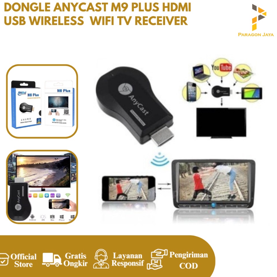 Terkini Dongle Anycast M9 Plus Dongle HDMI USB Wireless Anycast M9 Plus Micracast Ezcast Wifi TV Rec