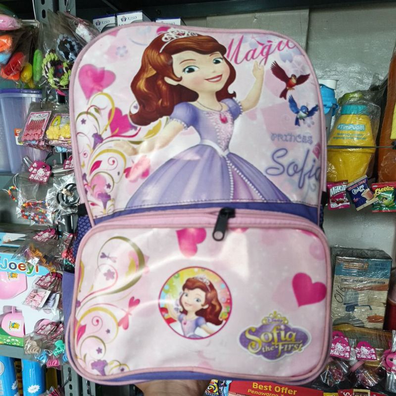 TAS RANSEL / TAS SEKOLAH MODEL SOFIA WARNA UNGU & PINK