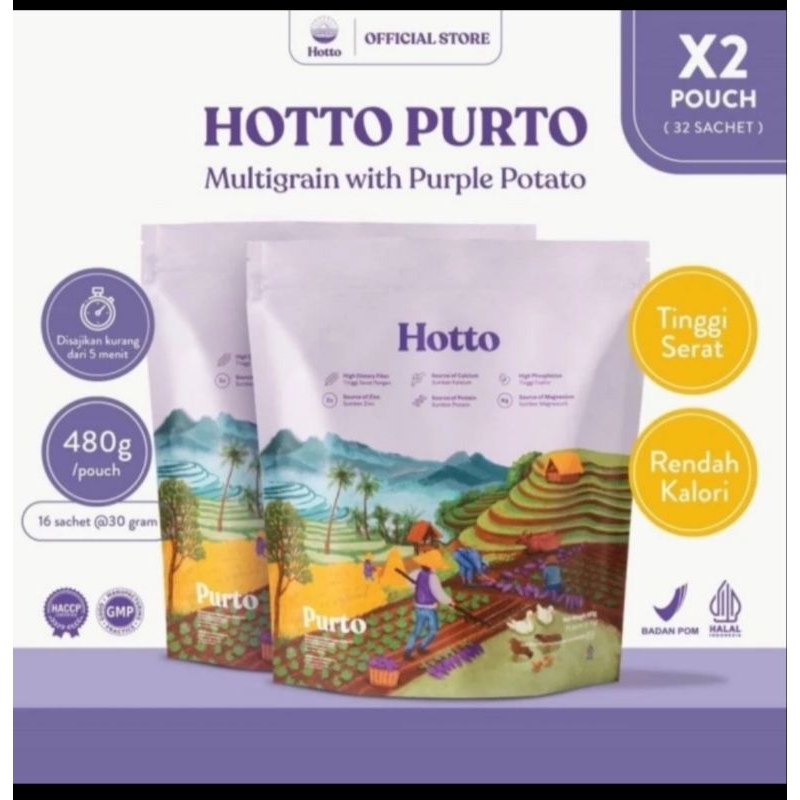 

Hotto Purto Multigrain/Oat with Purple Potato 2 Pouch 32 Sachet