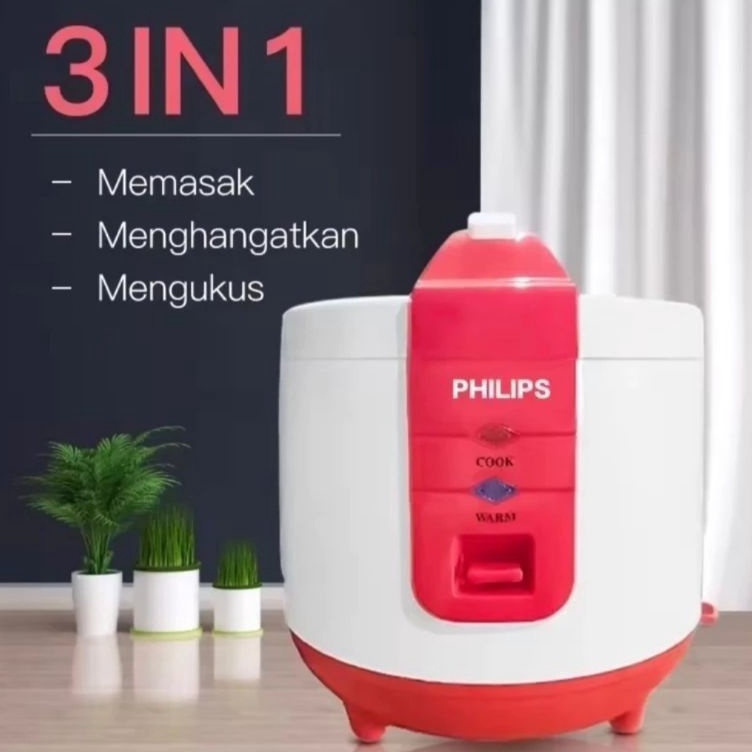 Terbatas BkD Promo Rice Cooker Philips Magic Com Philip Stainless Hd3132 Mejikom 3 In 1 Penanak Nasi