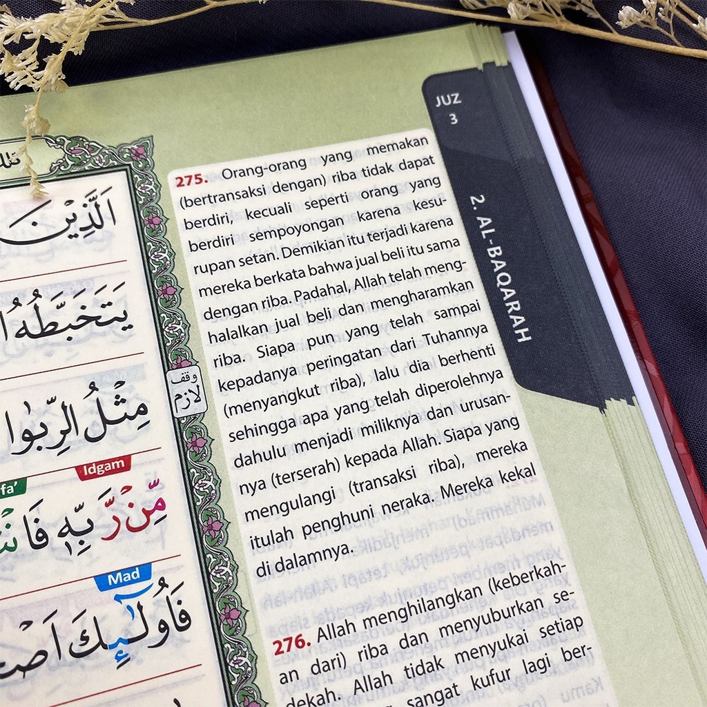 IK6 Al-Qur'an At - Tajwid Terjemah Merah Jumbo Ukuran A4 Mushaf At Tajwid Dilengkapi Dengan Tajwid
