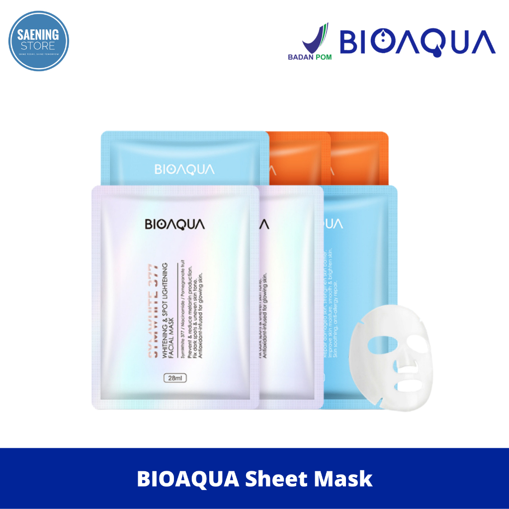 BIOAQUA Sheet Mask Masker Wajah Set SymWhite 377 Whitening / 7X Ceramide Barrier Care / 6X Retinol A