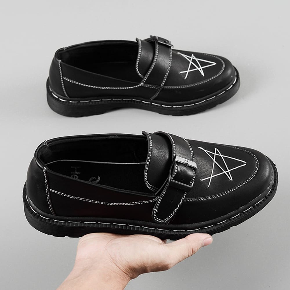 Sepatu Docmart Bintang Pria Loafers Pantofel Formal Hitam