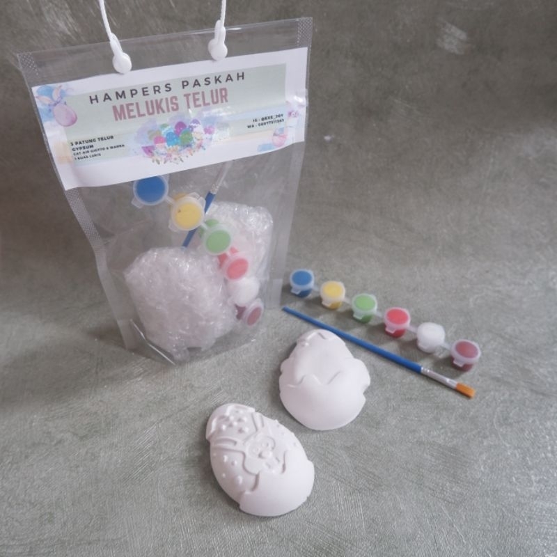 Souvenir paskah anak Paket mewarnai Patung Gypsum seri Telur Paskah isi 2