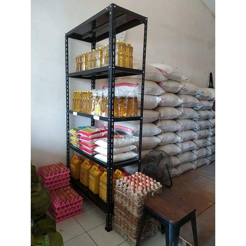 Berkualitas Rak Besi Siku 5 Susun Rak Gudang 40x100x200cm