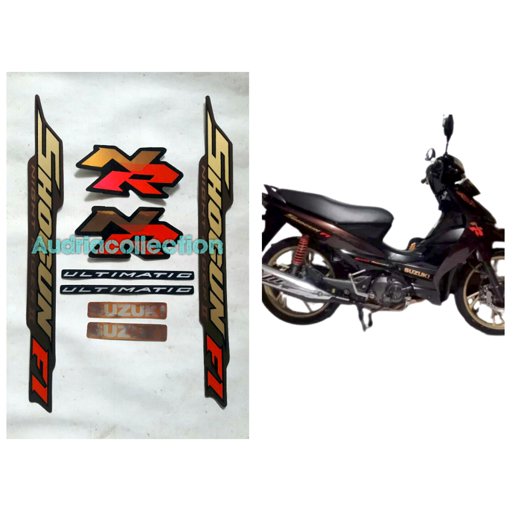 Stiker striping motor suzuki shogun nr 2 125 fi 2008 gold