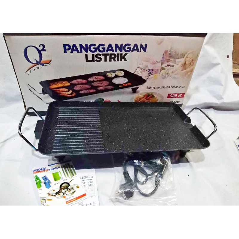 Q2 Alat Grill Pan BBQ Pemanggang Electric Panggangan listrik Q2-2848