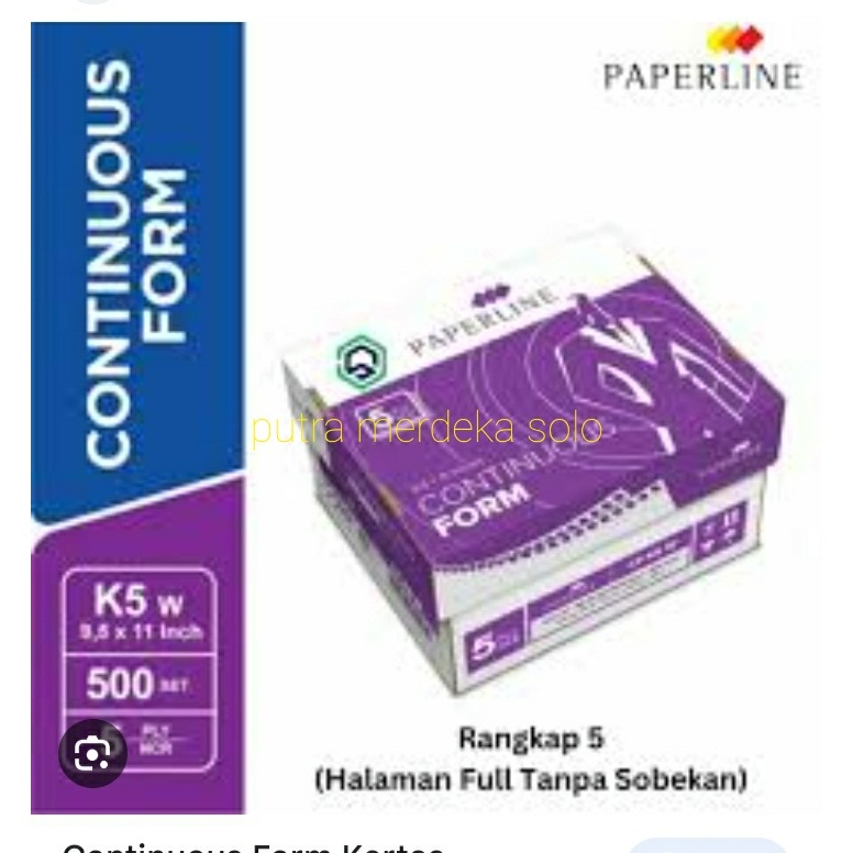 

Kertas Continuous Form K5 Warna Paperline 9,5 x 11 K5 W Utuh