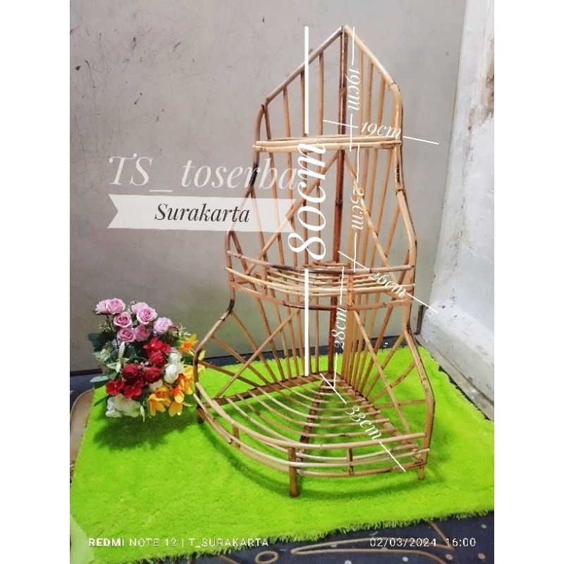 (1xcek out max 4 pcs) 80 cm sudut susun / keranjang parcel lebaran / keranjang rotan / parcel rotan 