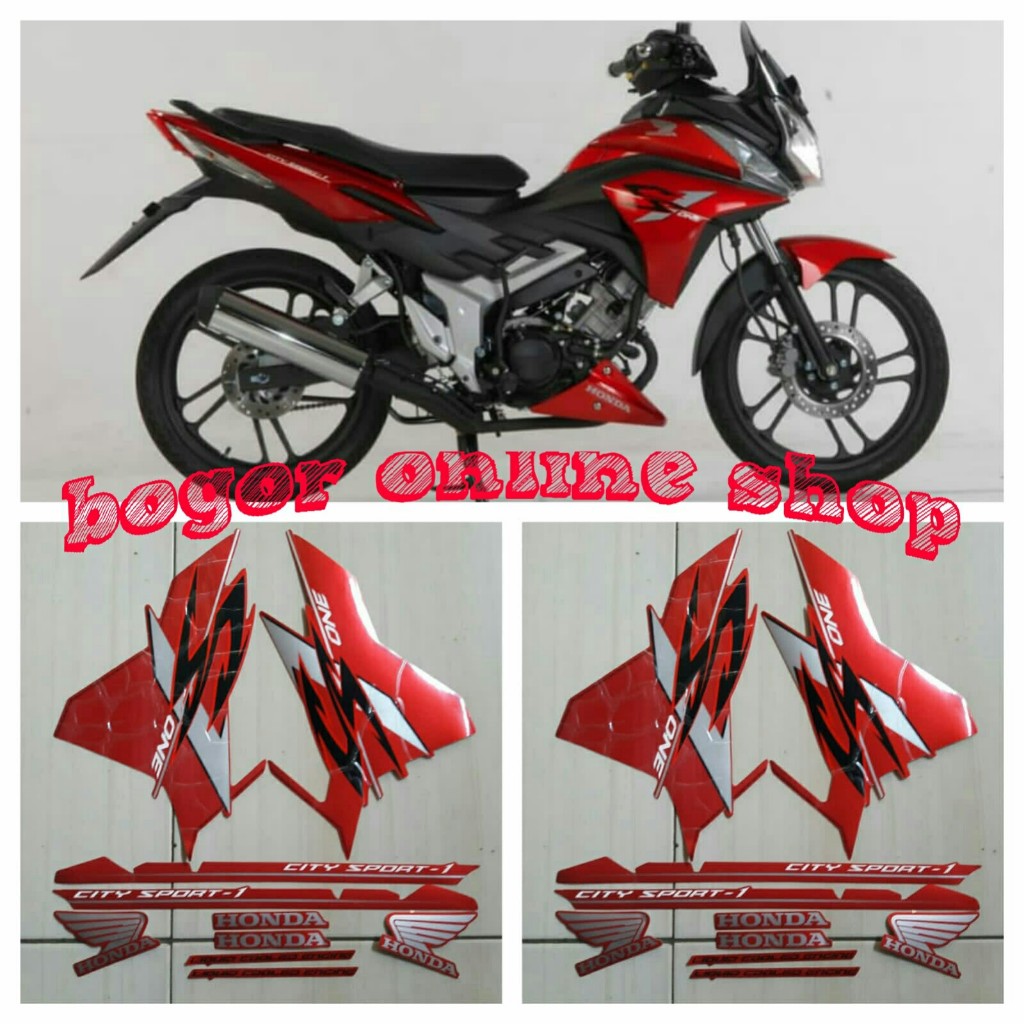 stiker body lis motor honda cs1 2009 merah