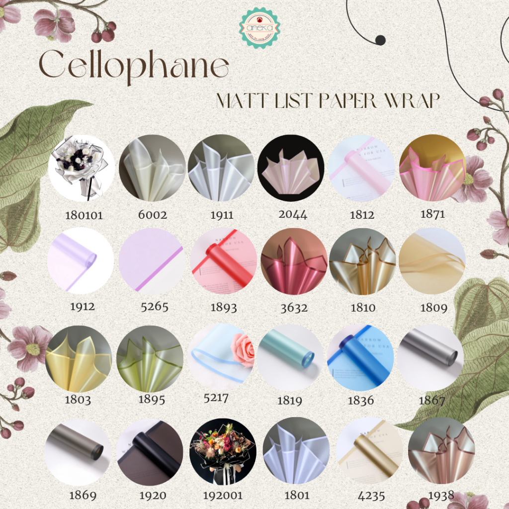 

ANEKA - [ Lembaran ] Kertas Cellophane Buket Bunga [Matt LIst] Flower Wrapping Paper Celophane