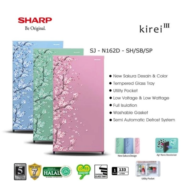 Kulkas Sharp 1 Pintu SJ-N162 New Kulkas 1Pintu Murah Kulkas 1pintu Hemat listrik