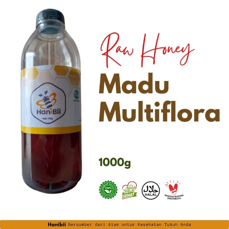 

Raw Honey Nektar Multifora 1000 gram / Madu Hutan Nektar Multifora bu Hanibii ukuran 1000 gram