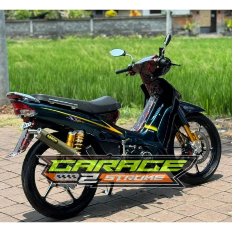 Cover Body Bodi Set Halus Yamaha Fizr Fiz R SS Two Hijau Tua List Hologram