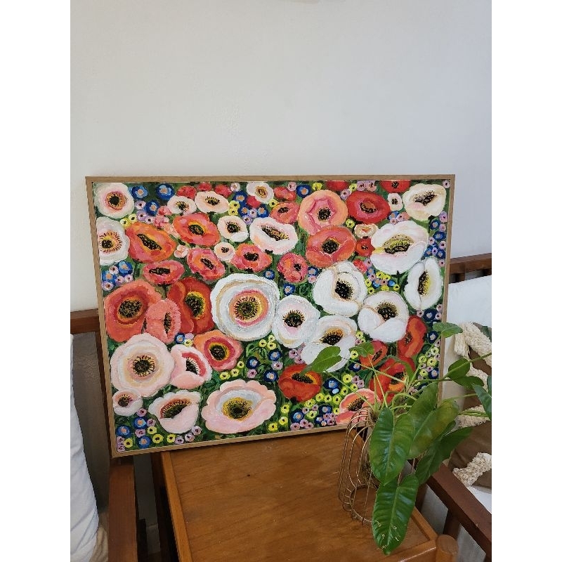 

Big Poppies.Uk 82x62cm.Lukisan asli cat akrilik di kanvas+frame. Lukisan dinding. Pajangan dinding. Lukisan tangan asli. Lukisan kanvas.