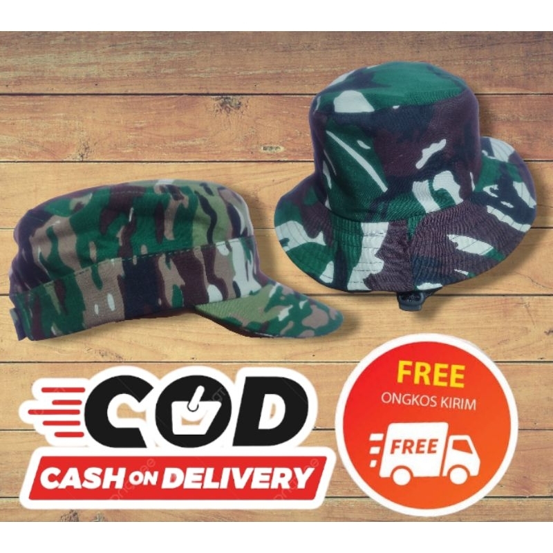 Topi rimba - komando anak & dewasa TNI / topi loreng TNI / topi army anak