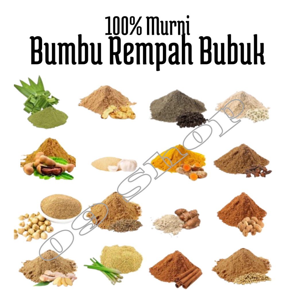 

100% Murni. Bumbu Dapur Rempah Bubuk Kemasan 50gram