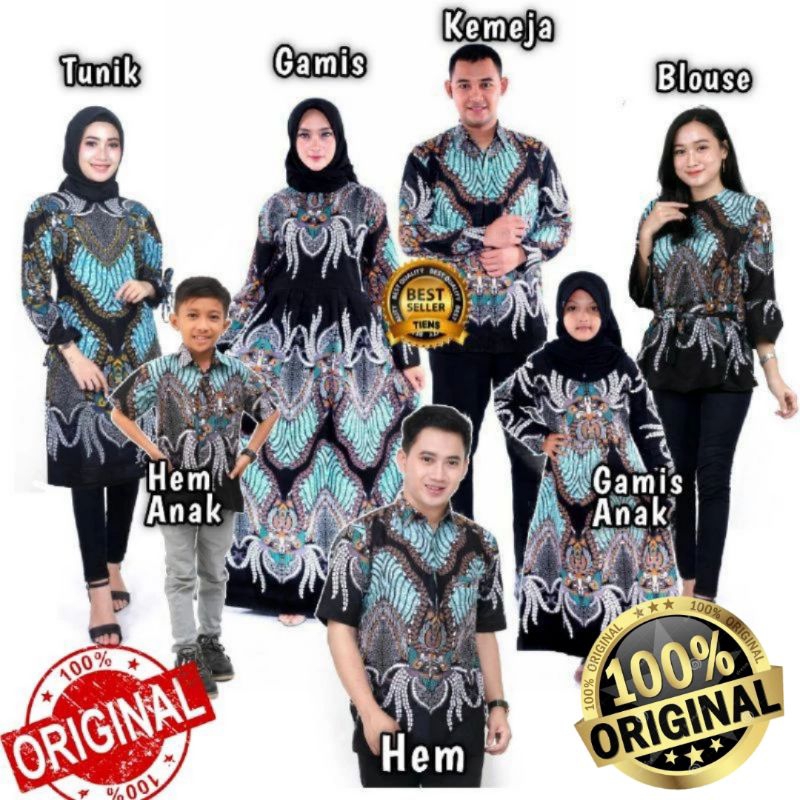 BATIK KELUARGA  KATUN PRIA DAN WANITA AYAH IBU ANAK CEWEK ANAK COWOK KATUN BATIK COPLE FAMILY SARIMB
