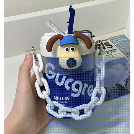 Botol Tumbler Puppy Cute Stainless Free Sedotan Botol Lucu Sticker Kopi Tahan Panas 420ML