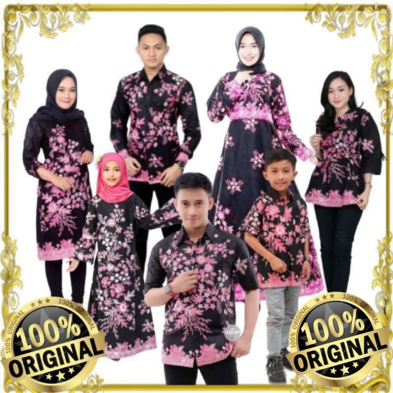 BATIK KELUARGA  KATUN PRIA DAN WANITA AYAH IBU ANAK CEWEK ANAK COWOK KATUN BATIK COPLE FAMILY SARIMB