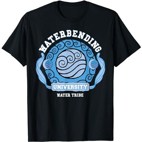 BAJU KAOS Avatar Aang The Last Airbender Water Bending University Logo Water Nation T-Shirt