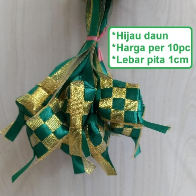 

Ketupat Mini Hiasan Lebaran Pita Satin Hijau 1cm Per 10pc - Hiasan Idul Fitri per 10pcs