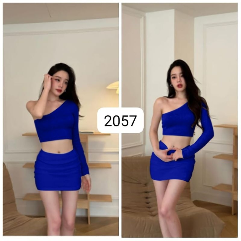 2057 setelan rok scuba import Setelan rok wanita One Set rok setelan premium