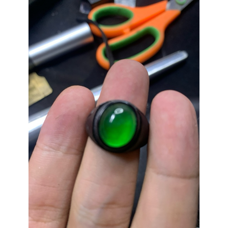 

natural cincin permata lakilaki black opal