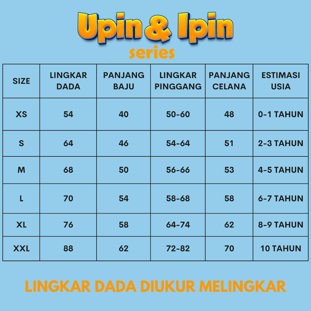 Original Junior Kids - Baju Koko Upin & Ipin Series Baju Koko Anak Laki Laki Lengan Panjang Usia