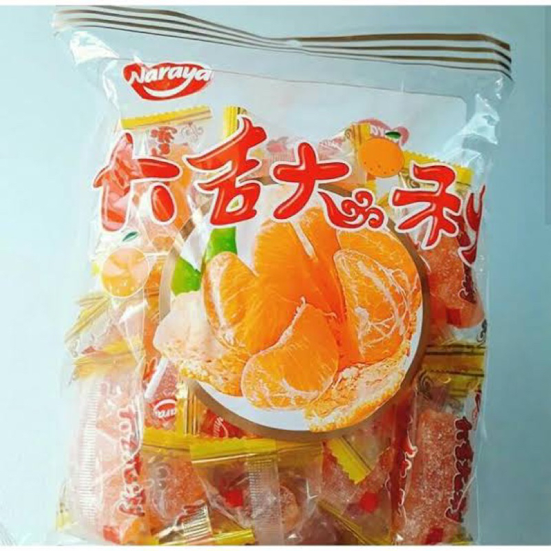 JELLY JERUK NARAYA 500 GR / JELLY JERUK RASA MANDARIN / ORANGE JELLY / PERMEN JELLY JERUK NARAYA / J