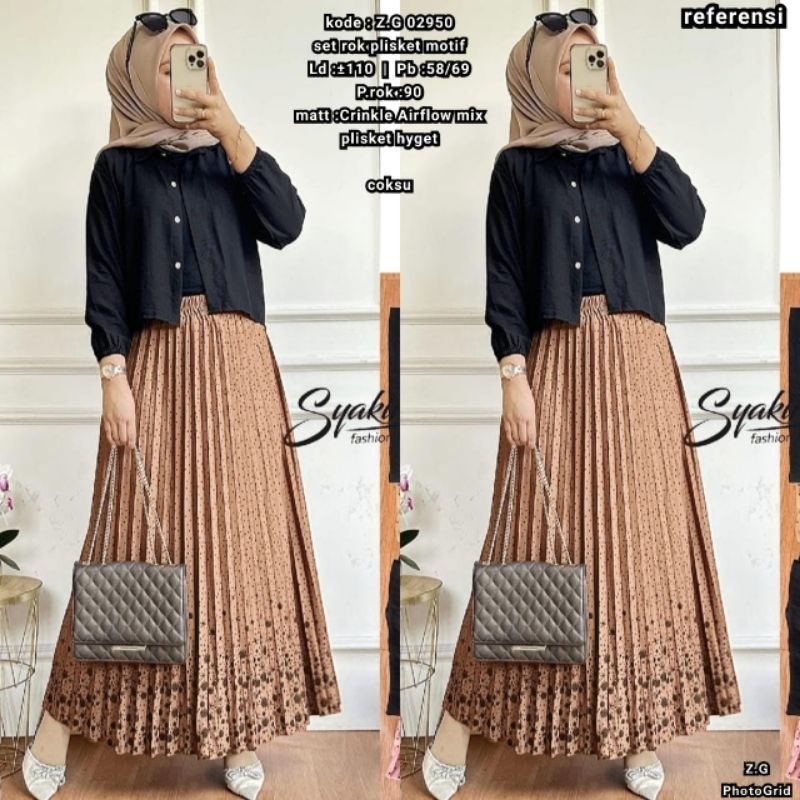 SETELAN / ONE SET ROK BUNGA PLISKET CRINGKLE BUSUI