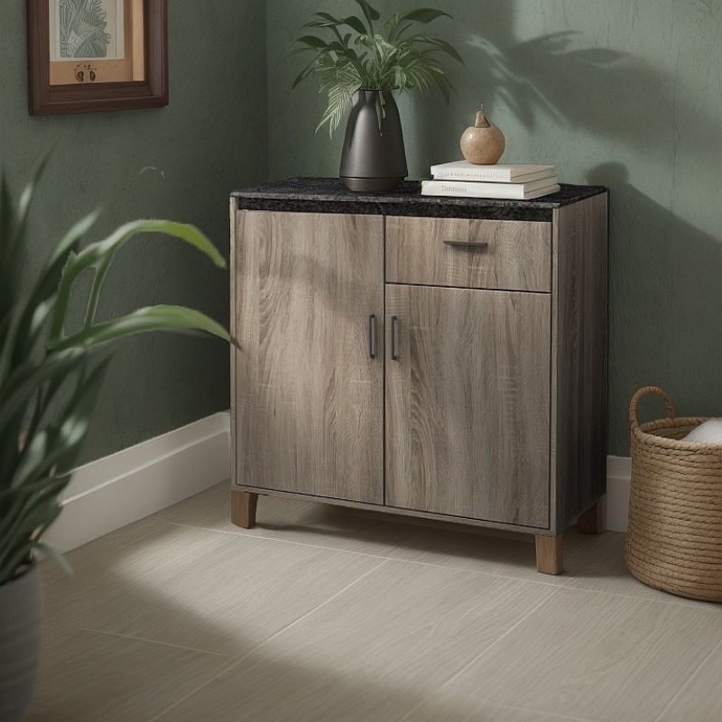 NEW ALDO Rustic - Bufet Sideboard 80 cm bergaya Rustic Minimalis