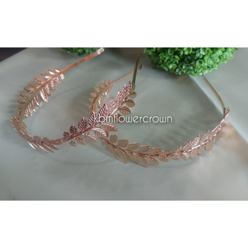 Bando daun emas / flower crown daun / flower crown gold / mahkota daun emas/ bando tiara