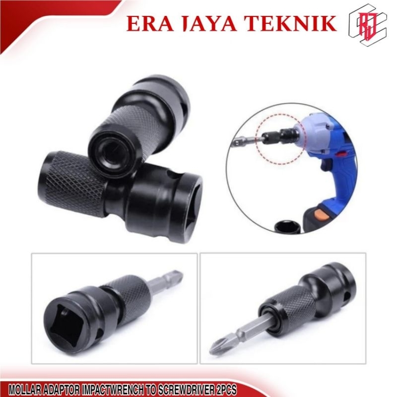 MOLLAR Adaptor impact Wrench To Screwdriver B24650 Converter Bor Obeng